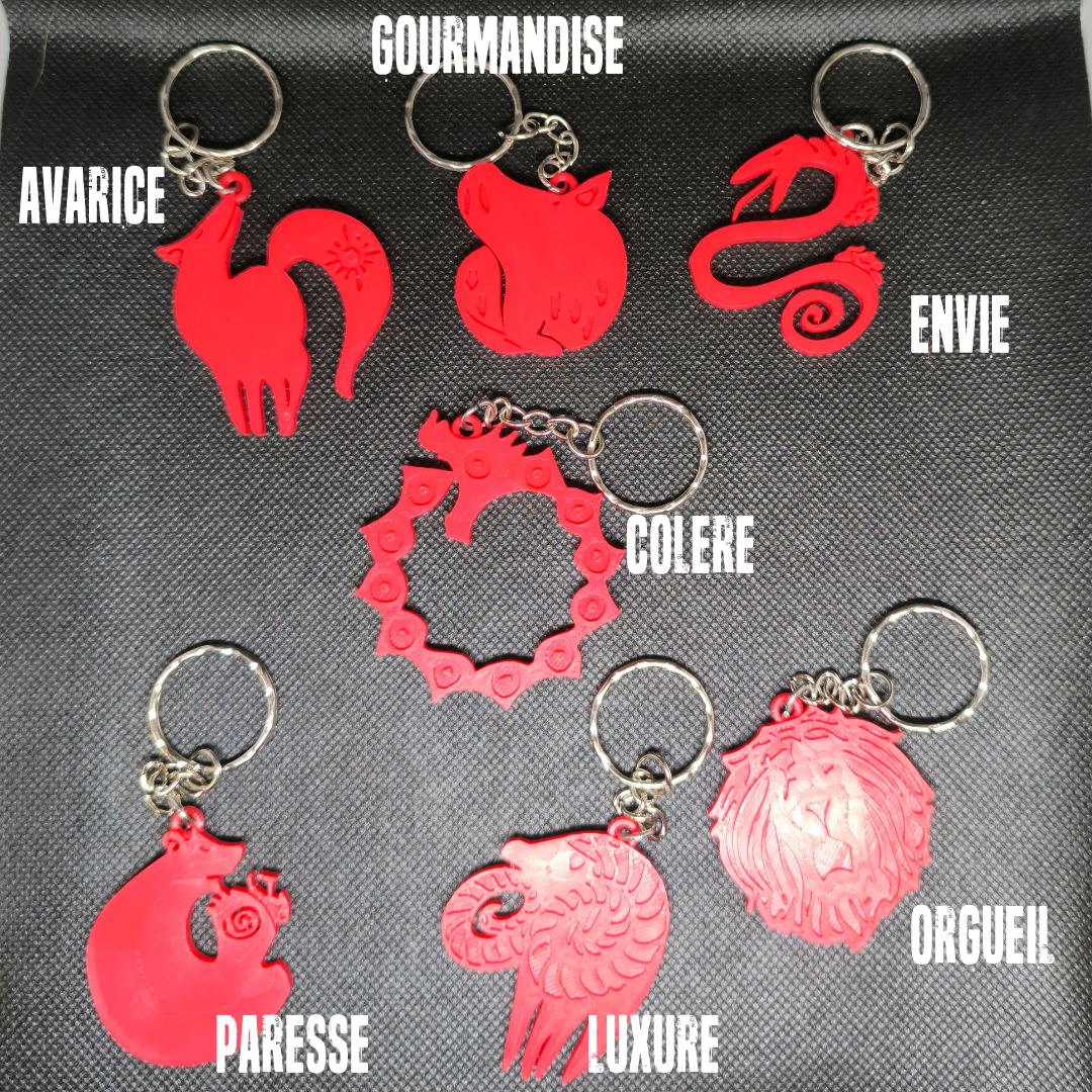 Porte-clés " 7 péchés capitaux "😈