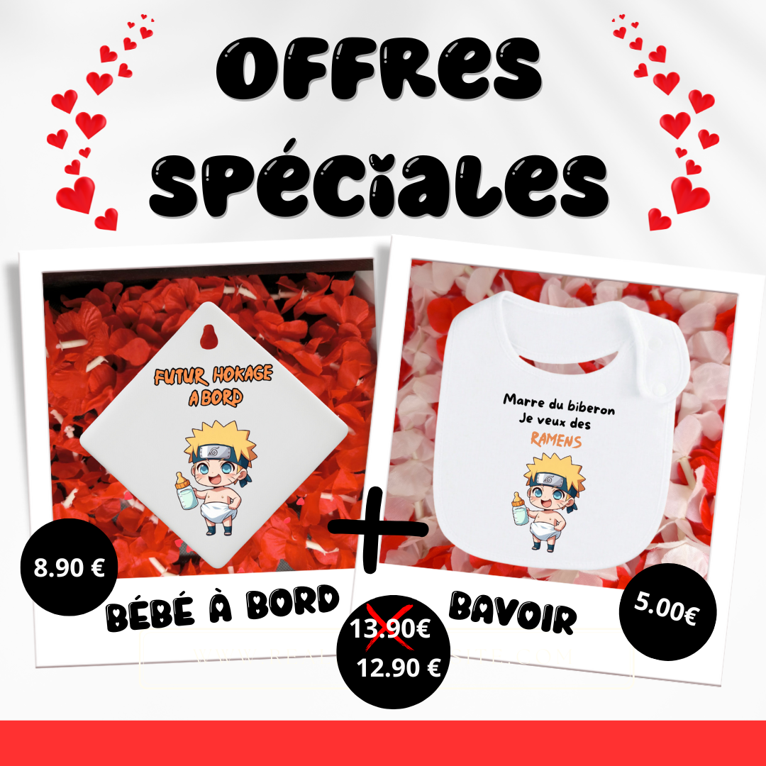 OFFRES SPECIALES ( Bébé à bord + bavoir )