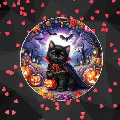 Dessous de verre " Spooky cat "