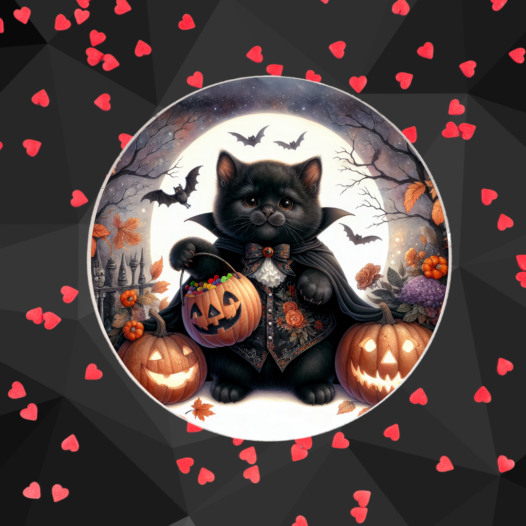 Dessous de verre " Spooky cat "