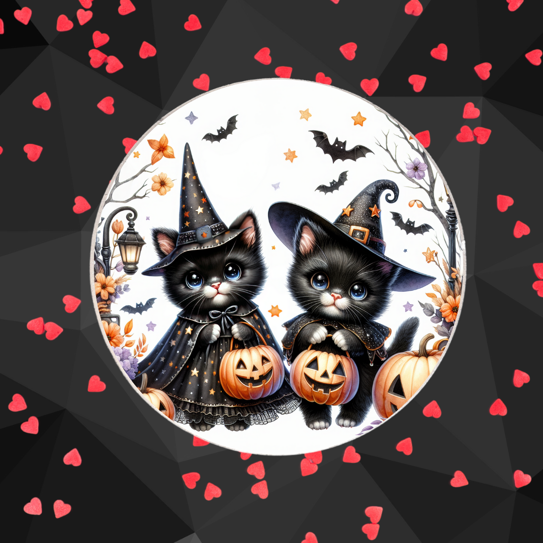 Dessous de verre " Spooky cat "