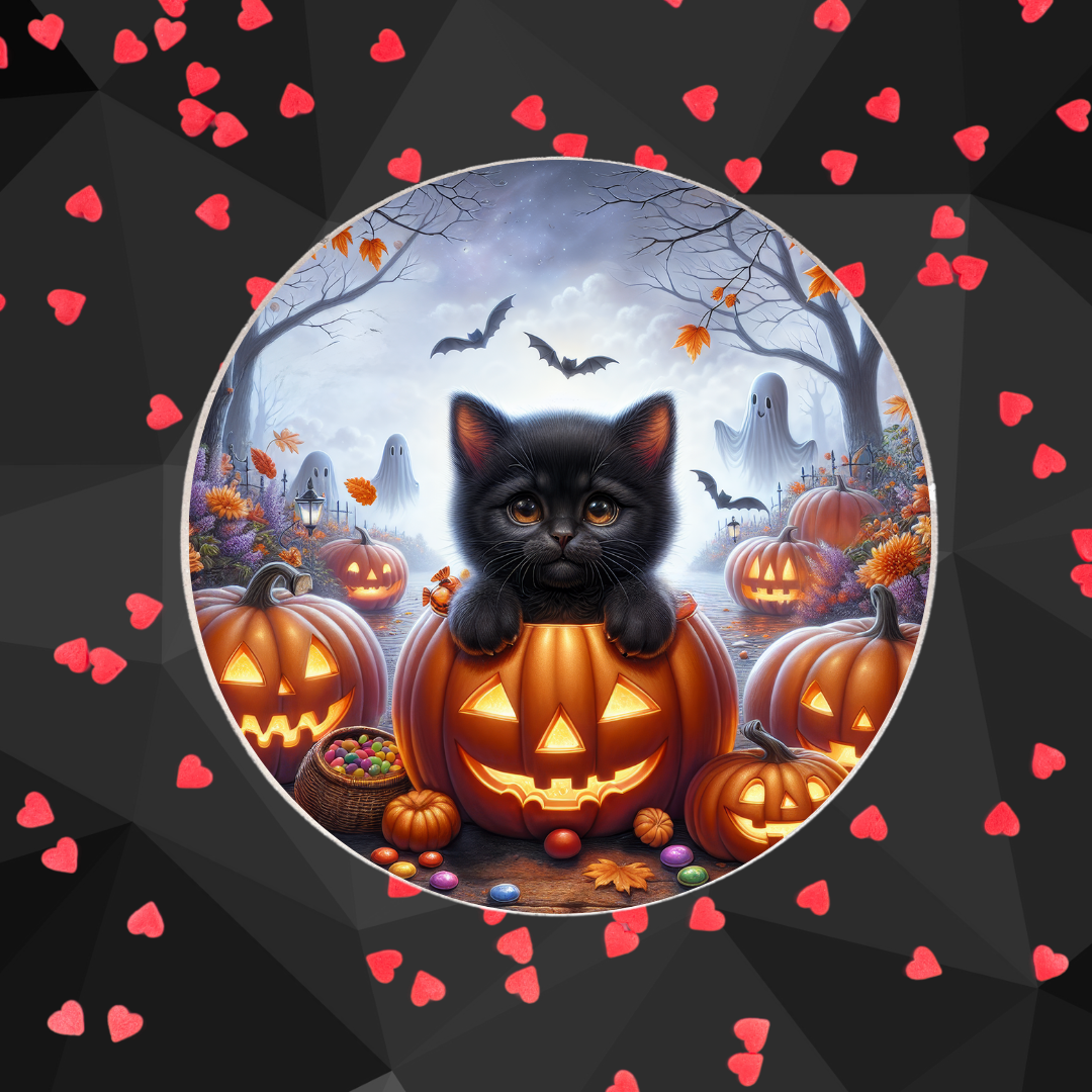 Dessous de verre " Spooky cat "